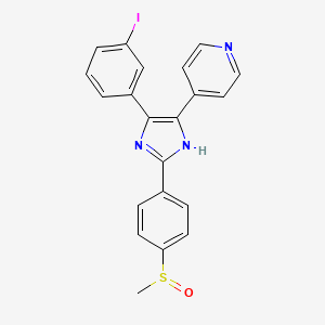 molecular formula C21H16IN3OS B12824076 4-(4-(3-Iodophenyl)-2-(4-(methylsulfinyl)phenyl)-1H-imidazol-5-yl)pyridine 