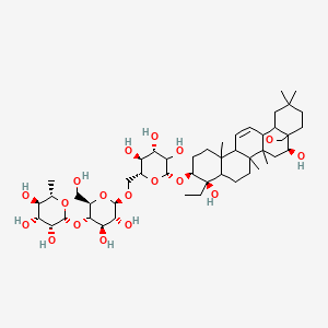 molecular formula C48H78O18 B12824084 (2R,3R,4R,5R,6S)-2-[(2R,3S,4R,5R,6R)-6-[[(2R,3S,4S,6S)-6-[[(2S,9R,10S)-9-ethyl-2,9-dihydroxy-4,5,13,20,20-pentamethyl-24-oxahexacyclo[15.5.2.01,18.04,17.05,14.08,13]tetracos-15-en-10-yl]oxy]-3,4,5-trihydroxyoxan-2-yl]methoxy]-4,5-dihydroxy-2-(hydroxymethyl)oxan-3-yl]oxy-6-methyloxane-3,4,5-triol 