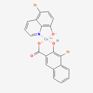 molecular formula C20H11Br2CuNO4 B12824140 Copper, (4-bromo-3-hydroxy-2-naphthoato)(5-bromo-8-quinolinolato)- 