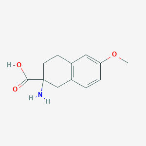 molecular formula C12H15NO3 B1282422 2-Amino-6-methoxy-1,2,3,4-tetrahydronaphthalene-2-carboxylic acid CAS No. 35581-10-3