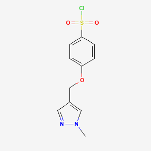 molecular formula C11H11ClN2O3S B12824254 4-((1-Methyl-1H-pyrazol-4-yl)methoxy)benzene-1-sulfonyl chloride 