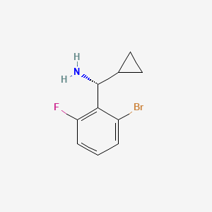 molecular formula C10H11BrFN B12824260 (R)-(2-Bromo-6-fluorophenyl)(cyclopropyl)methanamine 