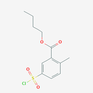 molecular formula C12H15ClO4S B12824425 Butyl 5-(chlorosulfonyl)-2-methylbenzoate 