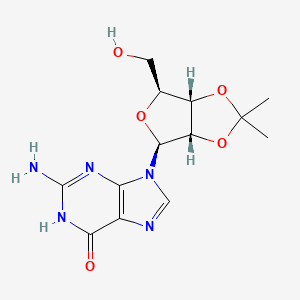 molecular formula C13H17N5O5 B12824432 9-[(3aS,4S,6S,6aS)-6-(hydroxymethyl)-2,2-dimethyl-3a,4,6,6a-tetrahydrofuro[3,4-d][1,3]dioxol-4-yl]-2-amino-1H-purin-6-one 