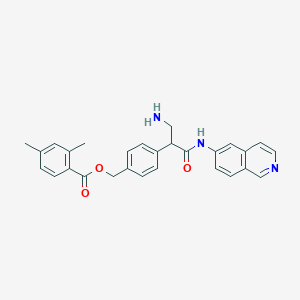 molecular formula C28H27N3O3 B12824443 4-(3-Amino-1-(isoquinolin-6-ylamino)-1-oxopropan-2-yl)benzyl 2,4-dimethylbenzoate CAS No. 1254032-67-1