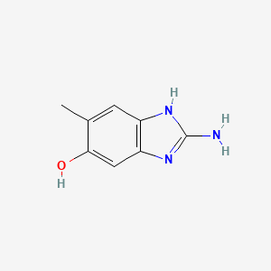 molecular formula C8H9N3O B12824448 2-Amino-5-methyl-1H-benzo[d]imidazol-6-ol 