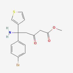 molecular formula C16H16BrNO3S B12824463 Methyl 5-amino-5-(4-bromophenyl)-3-oxo-5-(thiophen-3-yl)pentanoate 