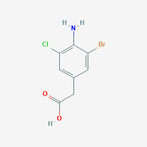 molecular formula C8H7BrClNO2 B12824470 2-(4-Amino-3-bromo-5-chlorophenyl)acetic acid 