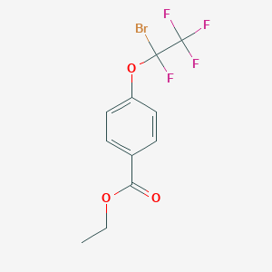 molecular formula C11H9BrF4O3 B12824518 Ethyl 4-(1-bromo-1,2,2,2-tetrafluoroethoxy)benzoate 