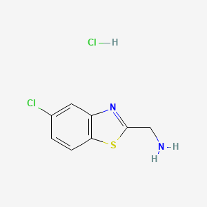 molecular formula C8H8Cl2N2S B12824688 (5-Chloro-1,3-benzothiazol-2-yl)methanamine hydrochloride 