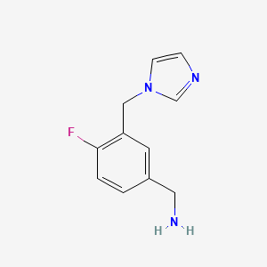 molecular formula C11H12FN3 B12824711 [4-fluoro-3-(1H-imidazol-1-ylmethyl)phenyl]methanamine 