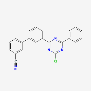 molecular formula C22H13ClN4 B12824745 3'-(4-Chloro-6-phenyl-1,3,5-triazin-2-yl)-[1,1'-biphenyl]-3-carbonitrile 