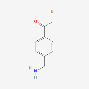 molecular formula C9H10BrNO B12824764 1-(4-(Aminomethyl)phenyl)-2-bromoethanone 