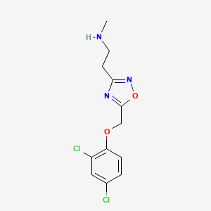 molecular formula C12H13Cl2N3O2 B12824820 2-{5-[(2,4-dichlorophenoxy)methyl]-1,2,4-oxadiazol-3-yl}-N-methylethanamine 