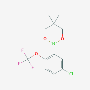 molecular formula C12H13BClF3O3 B12824888 2-(5-Chloro-2-(trifluoromethoxy)phenyl)-5,5-dimethyl-1,3,2-dioxaborinane 