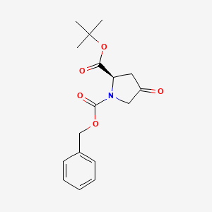 molecular formula C17H21NO5 B12824903 1-Benzyl 2-(tert-butyl) (R)-4-oxopyrrolidine-1,2-dicarboxylate 