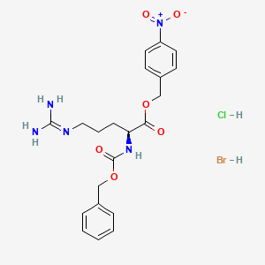 molecular formula C21H27BrClN5O6 B12824935 2-Arg-obzl(4-no2)hydrochloride and hydrobromide 