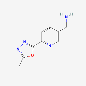 molecular formula C9H10N4O B12824974 [6-(5-Methyl-1,3,4-oxadiazol-2-yl)pyridin-3-yl]methanamine 