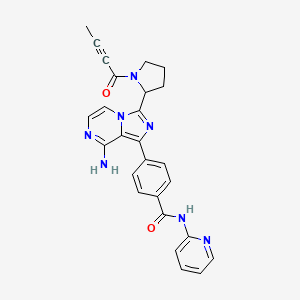 molecular formula C26H23N7O2 B12825017 (S)-4-(8-amino-3-(1-but-2-ynoylpyrrolidin-2-yl)imidazo[1,5-a]pyrazin-1-yl)-N-(pyridin-2-yl)benzamide 