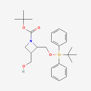 molecular formula C26H37NO4Si B12825038 tert-Butyl 2-(((tert-butyldiphenylsilyl)oxy)methyl)-3-(hydroxymethyl)azetidine-1-carboxylate 