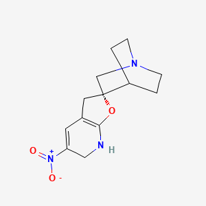 molecular formula C13H17N3O3 B12825048 (S)-5'-Nitro-6',7'-dihydro-3'H-4-azaspiro[bicyclo[2.2.2]octane-2,2'-furo[2,3-b]pyridine] 