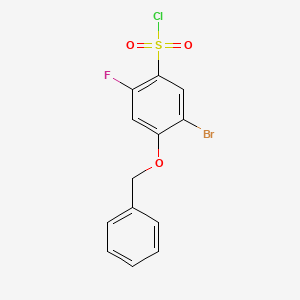 molecular formula C13H9BrClFO3S B12825082 4-(Benzyloxy)-5-bromo-2-fluorobenzenesulfonyl chloride 