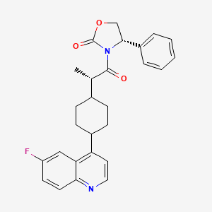 (4S)-3-[(2S)-2-[4-(6-fluoroquinolin-4-yl)cyclohexyl]propanoyl]-4-phenyl-1,3-oxazolidin-2-one