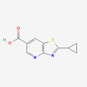 molecular formula C10H8N2O2S B12825184 2-Cyclopropylthiazolo[4,5-b]pyridine-6-carboxylic acid 