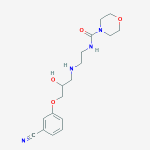 molecular formula C17H24N4O4 B12825208 N-(2-((3-(3-Cyanophenoxy)-2-hydroxypropyl)amino)ethyl)morpholine-4-carboxamide CAS No. 1638768-72-5