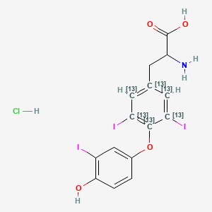 molecular formula C15H13ClI3NO4 B12825216 2-amino-3-[4-(4-hydroxy-3-iodophenoxy)-3,5-diiodo(1,2,3,4,5,6-13C6)cyclohexa-1,3,5-trien-1-yl]propanoic acid;hydrochloride 