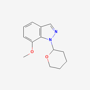 molecular formula C13H16N2O2 B12825268 7-Methoxy-1-(tetrahydro-2H-pyran-2-yl)-1H-indazole 