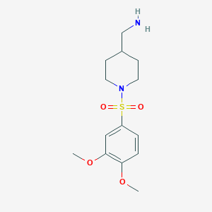 molecular formula C14H22N2O4S B12825289 (1-((3,4-Dimethoxyphenyl)sulfonyl)piperidin-4-yl)methanamine 