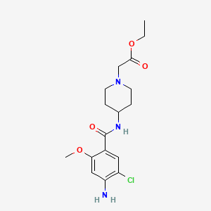 molecular formula C17H24ClN3O4 B12825305 Ethyl 2-(4-(4-amino-5-chloro-2-methoxybenzamido)piperidin-1-yl)acetate 