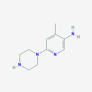 molecular formula C10H16N4 B12825422 4-Methyl-6-(piperazin-1-yl)pyridin-3-amine 