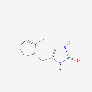 molecular formula C11H16N2O B12825438 4-((2-Ethylcyclopent-2-en-1-yl)methyl)-1H-imidazol-2(3H)-one 