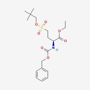 molecular formula C19H29NO7S B12825470 Ethyl (S)-2-(((benzyloxy)carbonyl)amino)-4-((neopentyloxy)sulfonyl)butanoate 