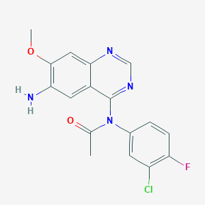 N-(6-amino-7-methoxyquinazolin-4-yl)-N-(3-chloro-4-fluorophenyl)acetamide