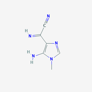 molecular formula C6H7N5 B12825494 5-Amino-1-methyl-1H-imidazole-4-carbimidoyl cyanide 