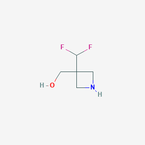 molecular formula C5H9F2NO B12825500 (3-(Difluoromethyl)azetidin-3-yl)methanol 