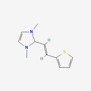 molecular formula C11H14N2S B12825506 (E)-1,3-Dimethyl-2-(2-(thiophen-2-yl)vinyl)-2,3-dihydro-1H-imidazole 