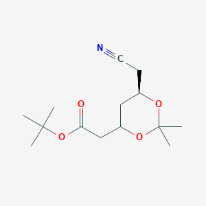 molecular formula C14H23NO4 B12825574 tert-Butyl 2-((6R)-6-(cyanomethyl)-2,2-dimethyl-1,3-dioxan-4-yl)acetate 