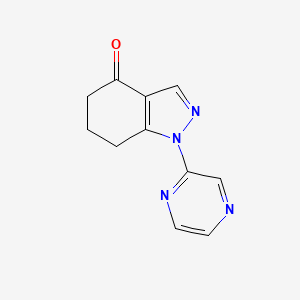 molecular formula C11H10N4O B12825606 1-(Pyrazin-2-yl)-1,5,6,7-tetrahydro-4H-indazol-4-one 