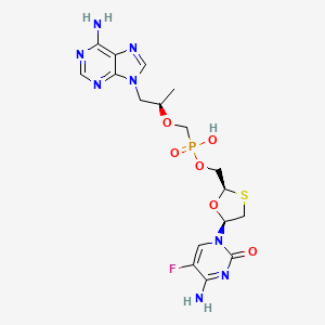 ((2R,5s)-5-(4-amino-5-fluoro-2-oxopyrimidin-1(2h)-yl)-1,3-oxathiolan-2-yl)methyl hydrogen ((((r)-1-(6-amino-9h-purin-9-yl)propan-2-yl)oxy)methyl)phosphonate