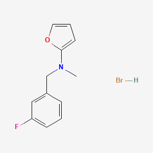 molecular formula C12H13BrFNO B12825729 N-(3-Fluorobenzyl)-N-methylfuran-2-amine hydrobromide 