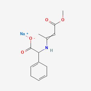 molecular formula C13H16NNaO4 B12825818 Sodium (2R)-2-(cyclohexa-1,4-dien-1-YL)-2-{[(2E)-4-methoxy-4-oxobut-2-EN-2-YL]amino}acetate 