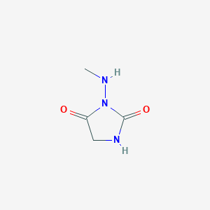 molecular formula C4H7N3O2 B12826012 3-(Methylamino)imidazolidine-2,4-dione 