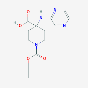 1-(tert-Butoxycarbonyl)-4-(pyrazin-2-ylamino)piperidine-4-carboxylic acid