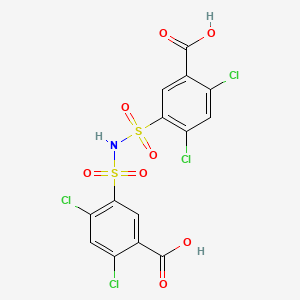 molecular formula C14H7Cl4NO8S2 B12826085 5,5'-(Azanediylbis(sulfonyl))bis(2,4-dichlorobenzoic acid) 