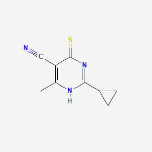 molecular formula C9H9N3S B12826137 2-Cyclopropyl-4-mercapto-6-methylpyrimidine-5-carbonitrile 