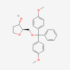 molecular formula C26H28O5 B1282622 5-O-(二甲氧基三苯甲基)-1,2-二脱氧-D-核糖 CAS No. 95049-01-7